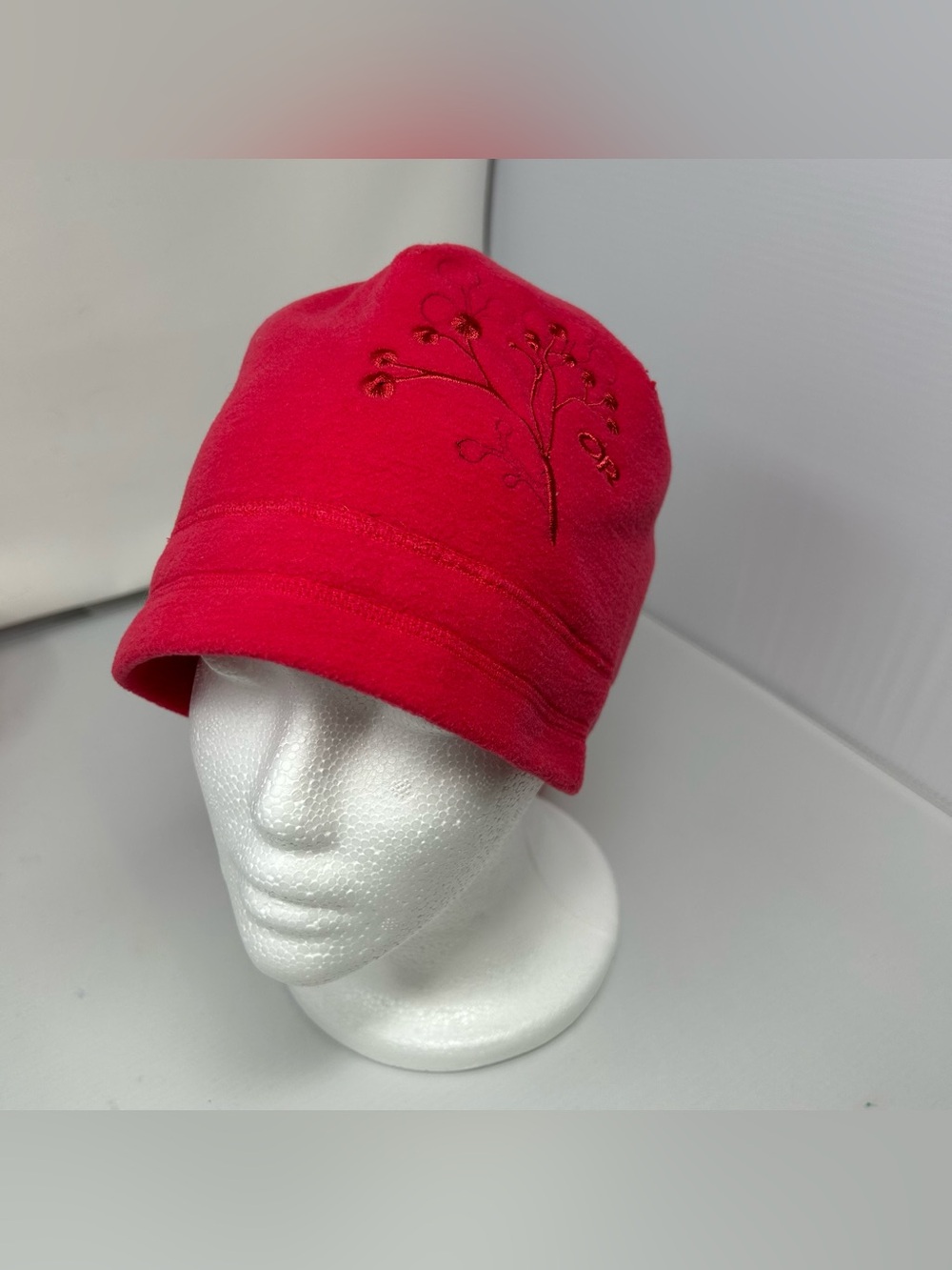 OR Outdoor Research Ponytail Beanie Hat Womens One Size Pink Fleece Floral Warm
